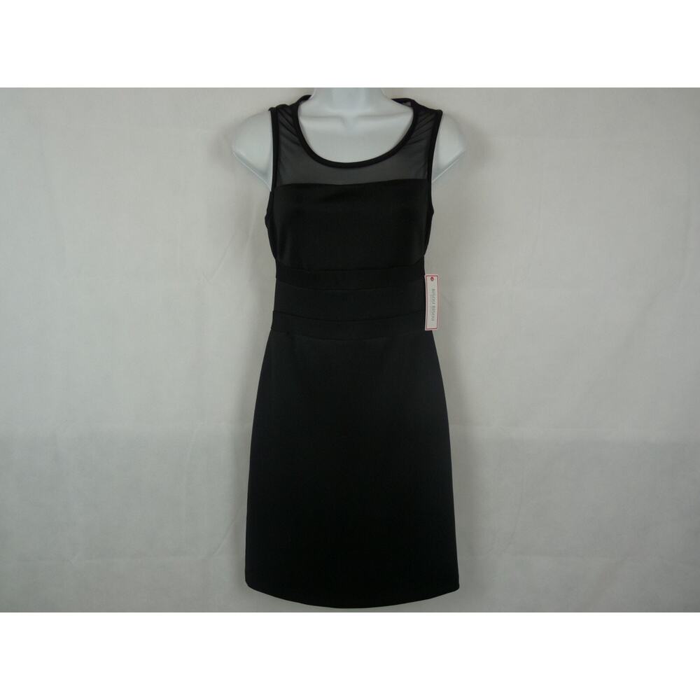 Bisou Bisou Michele Bohbot Black Bodycon Mesh Dress Size 2 NWT I8FN526B‎